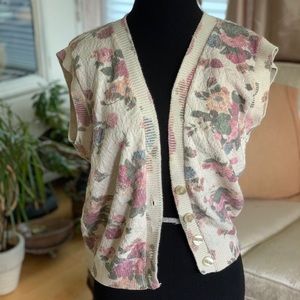 Vintage floral sweater-vest